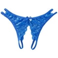 thumbnail image 1 of Women'S Crotchless Panties 1 pc Blue Lace Thongs Women Underwear Thong Custom Women Panties XL, 1 of 6