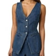 thumbnail image 1 of Women'S Denim 2 Piece Set Casual Sleeveless V Neck Jean Vest Tops and High Waist Shorts Outfit Tracksuits Blue L, 1 of 9