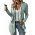 thumbnail image 1 of Women'S Draped Open Front Light-Weight Cardigan Tops Casual Long Sleeve Knit Outerwear Light Green XXL, 1 of 4
