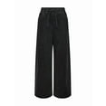 thumbnail image 1 of Women'S Drawstring Wide Leg Jeans Low Waisted Loose Fit Denim Pants Black L, 1 of 9
