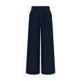 thumbnail image 1 of Women'S Drawstring Wide Leg Jeans Low Waisted Loose Fit Denim Pants L, 1 of 8