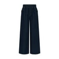 thumbnail image 1 of Women'S Drawstring Wide Leg Jeans Low Waisted Loose Fit Denim Pants XL, 1 of 8