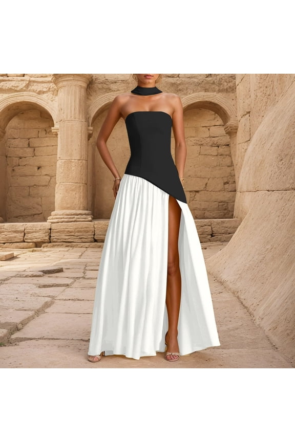 Women'S Dress, Bodycon and Sleeveless One-Shoulder Long Dress for Casual, Party, and Summer Wear