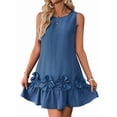 thumbnail image 1 of Women'S Dress Sleeveless Ruffle Short Dresses Cute Summer Tank Dress Blue S, 1 of 10