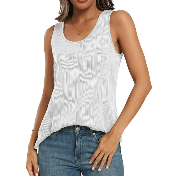 Women'S Dressy Business Casual Tank Tops Summer Sleeveless Trendy Blouses Flowy Work Shirts White XL