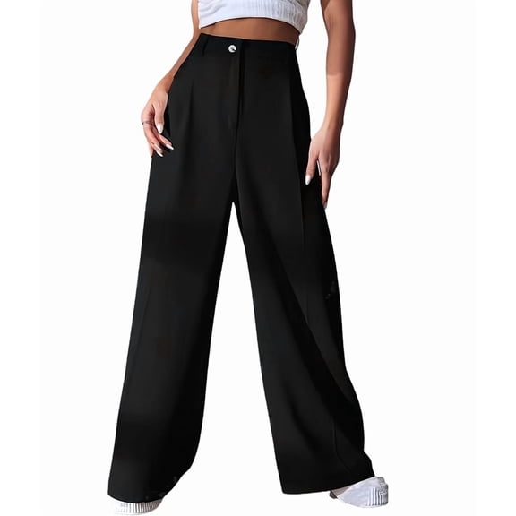 Women'S Dressy Trousers Solid Color Straight Leg Suit Pants