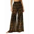 thumbnail image 1 of Women'S Elastic High Waist Wide Leg Pants Casual Long Home Pants Yellow XL, 1 of 4