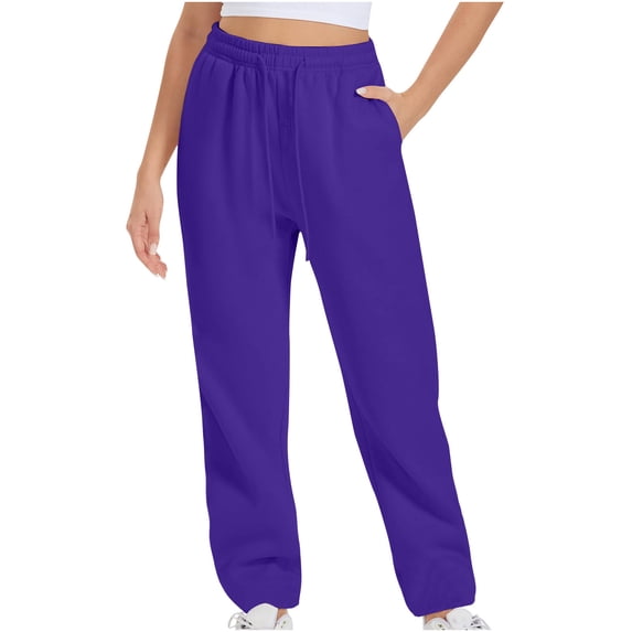 Women'S Elastic-Lace-Up Casual Solid Color Sports Pants Outdoor Winter Clothing Basic Fashion Fall Clothes