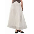 thumbnail image 1 of Women'S Elastic Waist A-Line Pleated Casual Long Skirt Elegant Long Skirt White XL, 1 of 9