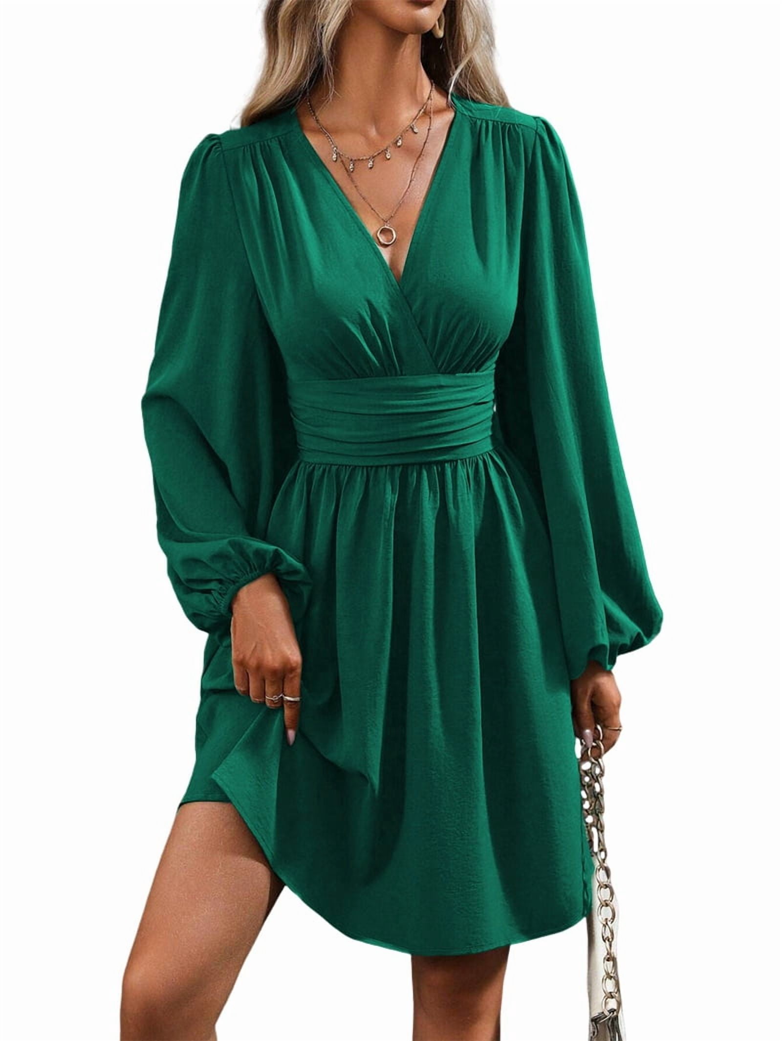 long sleeve green cocktail dress Asymmetrical One-Shoulder with Puff 43565 asymmetrical hemline Linden | Light Green Bodycon