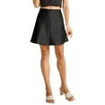 thumbnail image 1 of Parfaitlady Women'S Elegant High Waist Ruffle Mini Skirt Silky Satin Fishtail A-Line Skirts Black S, 1 of 5