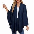 thumbnail image 1 of Women'S Elegant Shawl Wraps Soft Open Front Poncho Sweater for Spring Fall Winter Navy  One Size, 1 of 4