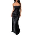 thumbnail image 1 of Women'S Elegant Sleeveless Off Shoulder Bodycon Long Formal Party Evening Dress Black L, 1 of 7