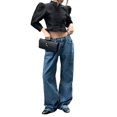 thumbnail image 1 of Women'S Elegant Solid Single Breasted High Street Jacket for Party and Chic Outwear Black L, 1 of 9