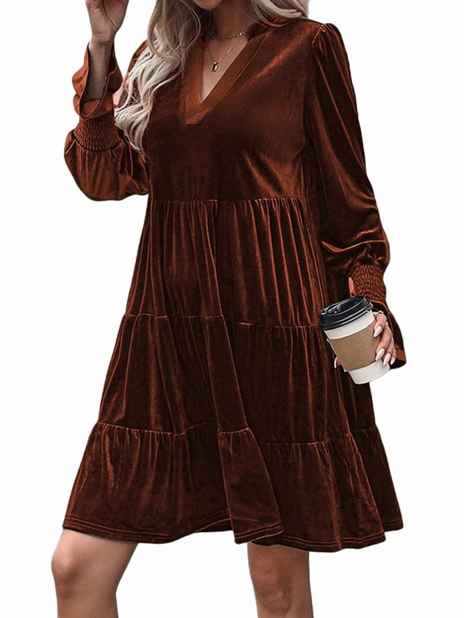 burnt orange long sleeve velvet dress Burnt Orange, Velvet Bridesmaid Dresses
