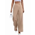 thumbnail image 1 of Women'S Elegant Wrap Front High Waisted Wide Leg Pants Suit Pants Trousers Khaki XXL, 1 of 8
