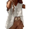 thumbnail image 1 of Women'S Embroidered Floral Crochet Vest Button Up Crop Summer Cowgirl Tops Country Concert Outfits White One size, 1 of 7