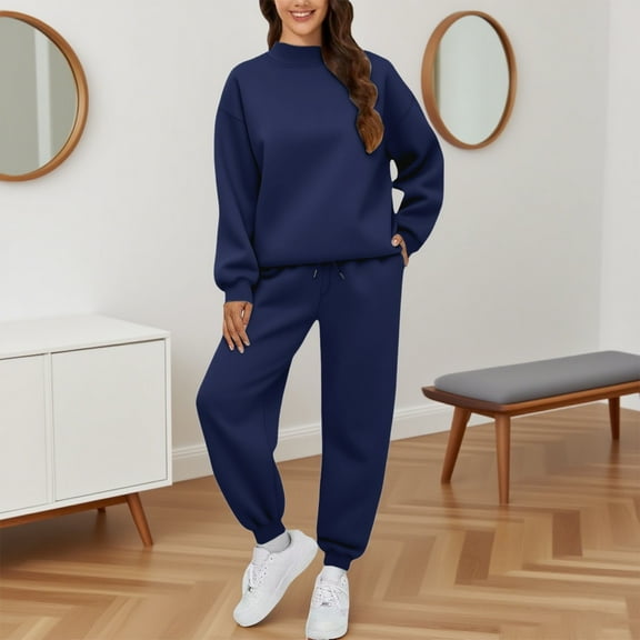 Women'S Fall 2 Piece - Long Sleeve Sweatshirt With Sweatpants Set Matching Sets Women Clothing Loungewear Sets Woman