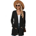 thumbnail image 1 of Women'S Fall Fashion Cardigan Soft Knit Cardigan for Women Long Sleeve Open Front Coat with Pockets Black L, 1 of 10