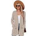 thumbnail image 1 of Women'S Fall Fashion Cardigan Soft Knit Cardigan for Women Long Sleeve Open Front Coat with Pockets Khaki M, 1 of 10