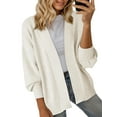 thumbnail image 1 of Women'S Fall Fashion: Front-Open Long-Sleeved Knitted Cardigan Sweater Cream White S, 1 of 6