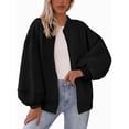 thumbnail image 1 of Women'S Fall Fashion Oversized Sweatshirt Jackets with Zipper Casual Long Sleeve Outerwear Winter Outfits Black XXL, 1 of 10