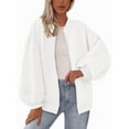 thumbnail image 1 of Women'S Fall Fashion Oversized Sweatshirt Jackets with Zipper Casual Long Sleeve Outerwear Winter Outfits White L, 1 of 9