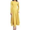 thumbnail image 1 of Women'S Fall Long Sleeve Wedding Guest Dresses One Shoulder Elegant Formal Pleated Midi Maxi Dress Yellow L, 1 of 7