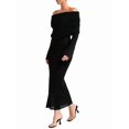 thumbnail image 1 of Women'S Fall Off Shoulder Bodycon Sweater Dress Formal Long Sleeve Elegant Club Party Midi Maxi Dresses Black L, 1 of 7