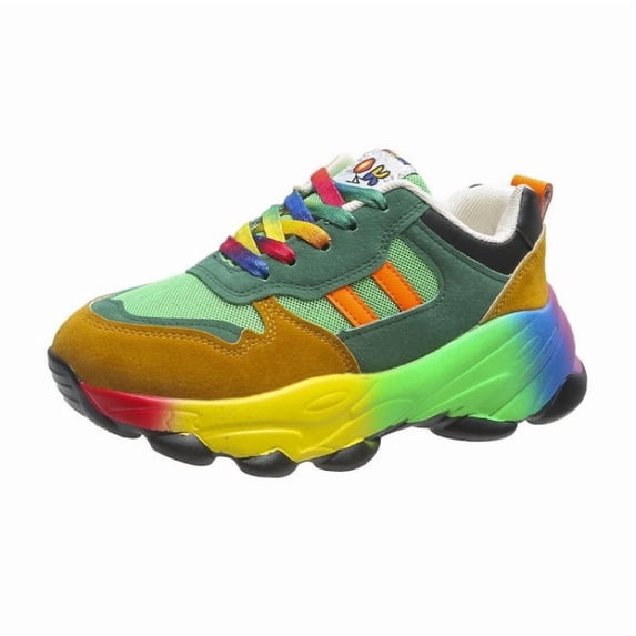 Women'S Fall Platform Sneakers Chunky Dad Shoes | Colorful Thick Sole Casual Shoes, Large Size, Breathable, EVA Upper & Sole, Rubber Sole, Lace-up Closure