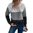 thumbnail image 1 of Women'S Fall Winter Fashion Casual Round Neck Ribbed Knitted Colorblock Drop Shoulder Long Sleeve Sweater Dark Gray M, 1 of 9