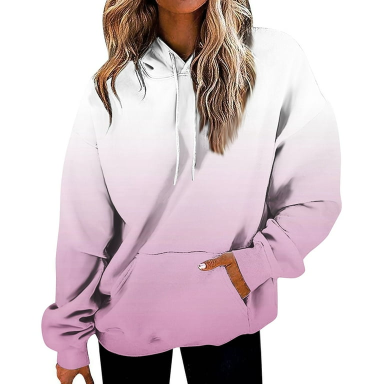 Women S Fashion Hoodies Sweatshirts Drawstring Long Sleeve Girls Hoodie Fall Tie Dye Gradient Oversized Plus Womens Hoodies Pullover Winter Soft Y2K
