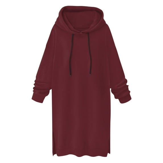 Women'S Fashion Hoodies & Sweatshirts Long Sleeve Drawstring Hoodies Long Sweater Dress
