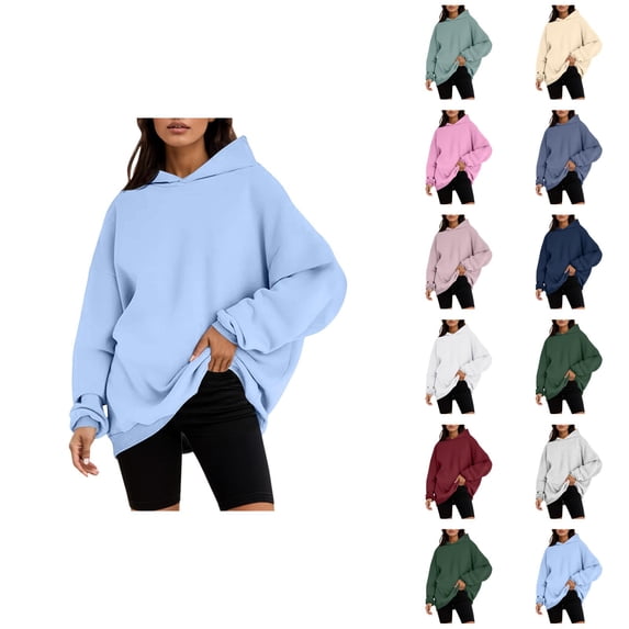 Women'S Fashion Solid Sweatshirt Womens Oversized Sweatshirts Pullover Hoodies Artificial Short Velvet Oversized Hoodies Hooded Sweatshirts Comfy Casual Pullover Loose Lightweight Fall Winter Clothes