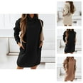thumbnail image 1 of Women'S Fashion Women's Solid Sweatshirt Autumn And Winter Solid Color Hooded Long-sleeved Sweater Dress, 1 of 5