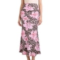 thumbnail image 1 of Women'S Fishtail Skirt Elegant Floral Ruched Skinny Bodycon Ruffle Long Skirts Powder Pink XL, 1 of 8