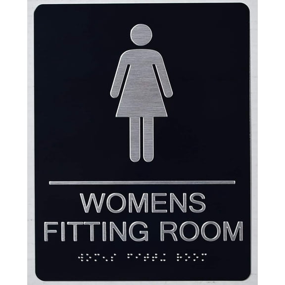 WomenS Fitting Room Sign-(Aluminium,Black,Size 6x9)-The Sensation line (ref-2201)