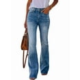 thumbnail image 1 of Women'S Flare Bell Bottom Jeans High Waisted Wide Leg Bootcut Jeans Stretchy Denim Pants Blue XL, 1 of 7
