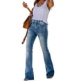 thumbnail image 1 of Women'S Flare Bell Bottom Jeans High Waisted Wide Leg Bootcut Jeans Stretchy Denim Pants Blue XL, 1 of 7