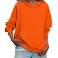 thumbnail image 1 of Women'S Fleece Hoodie, Oversized Long Sleeve Casual Winter Warm Pullover, Loose Fit Side Split Hem Hooded Sweatshirt For Streetwear Womens Cardigan Wrm Sweaters Sweatshirt (M, Orange) ZMTing, 1 of 2