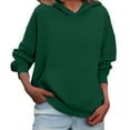 thumbnail image 1 of Women'S Fleece Hoodie, Oversized Long Sleeve Casual Winter Warm Pullover, Loose Fit Side Split Hem Hooded Sweatshirt For Streetwear Wrm Blank Hoodies Printing Sweat (S, Dark Green) ZMTing, 1 of 2