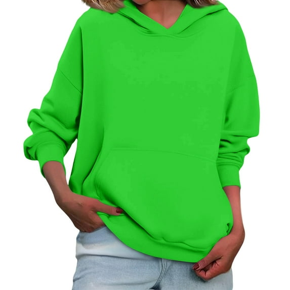 Women'S Fleece Hoodie, Oversized Long Sleeve Casual Winter Warm Pullover, Loose Fit Side Split Hem Hooded Sweatshirt For Streetwear Wrm Sweatshirts Capsule Hoodies Sweatshirts (M, Green) ZMTing