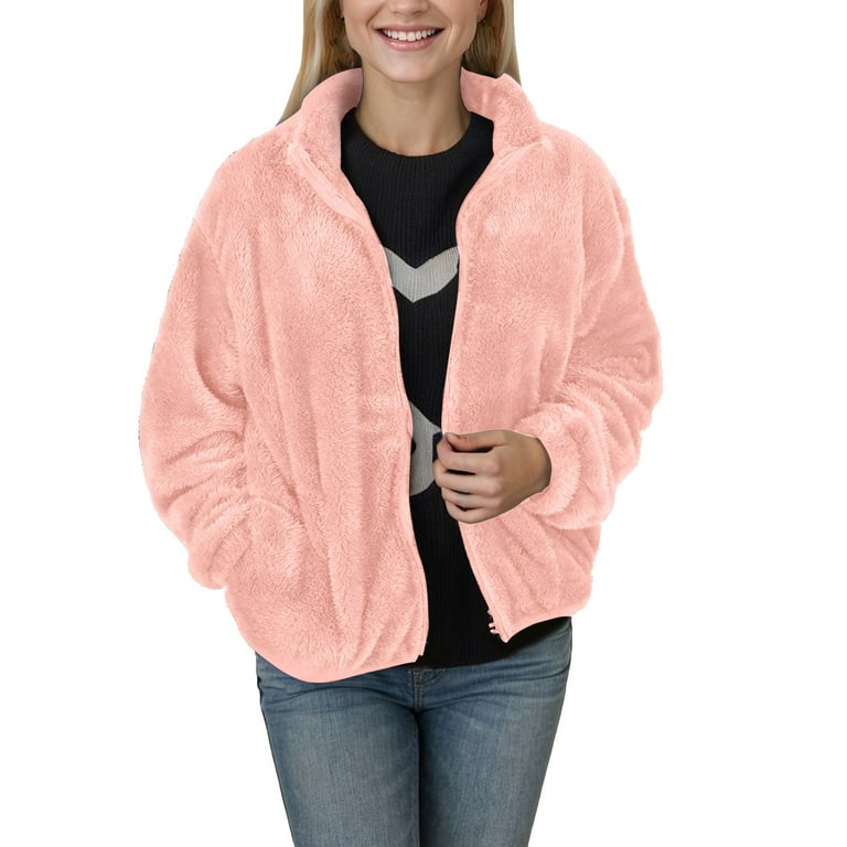Women's coral fleece jacket cheap