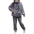 thumbnail image 1 of Women'S Fleece Pajamas Long Sleeve Zip Up Jackets Pants Set Fuzzy Lounge Set Women Winter Pajamas for Women Set, 1 of 6
