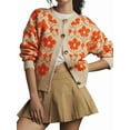 thumbnail image 1 of Women'S Floral Cardigan, Button-Down Floral Print Cardigan, Fall Knitted Sweater Top  M, 1 of 7