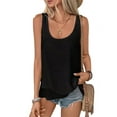 thumbnail image 1 of Women'S Flowy Layered Tank Top Scoop Neck Sleeveless Blouses Shirts Casual Vacation Tops Black XL, 1 of 7