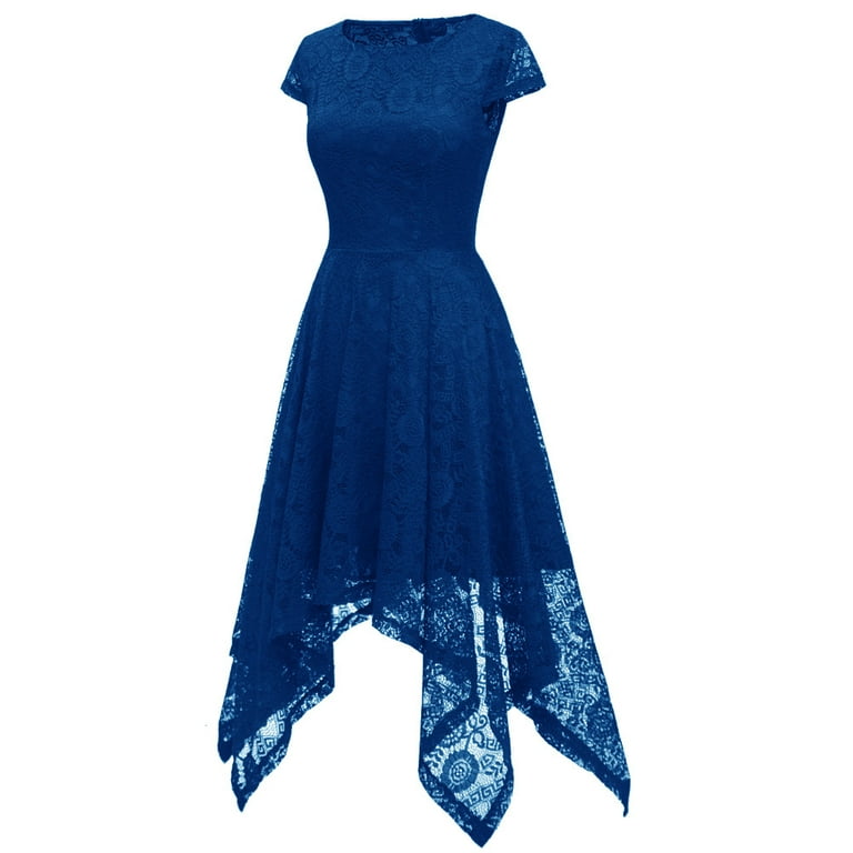 Women S Formal Dresses Clearance Sale Sleeveless Round Neck Dress Hollow Out Solid Color Lace Crew neck Daily Sweatshirt Dress Tea Length dress White