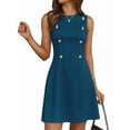 thumbnail image 1 of Women'S Formal Work Mini Dress Casual Summer Sleeveless Elegant Button Bussiness Office Outfits  Blue L, 1 of 6