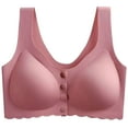 thumbnail image 1 of Women'S Front Button Closure Bra Comfort Full-Coverage Bra Front-Closing Wirefree Bra, 1 of 2