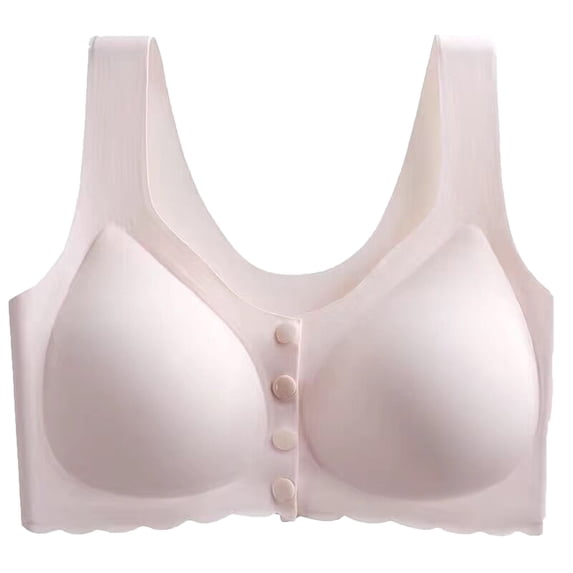 Women'S Front Button Closure Bra Comfort Full-Coverage Bra Front-Closing Wirefree Bra
